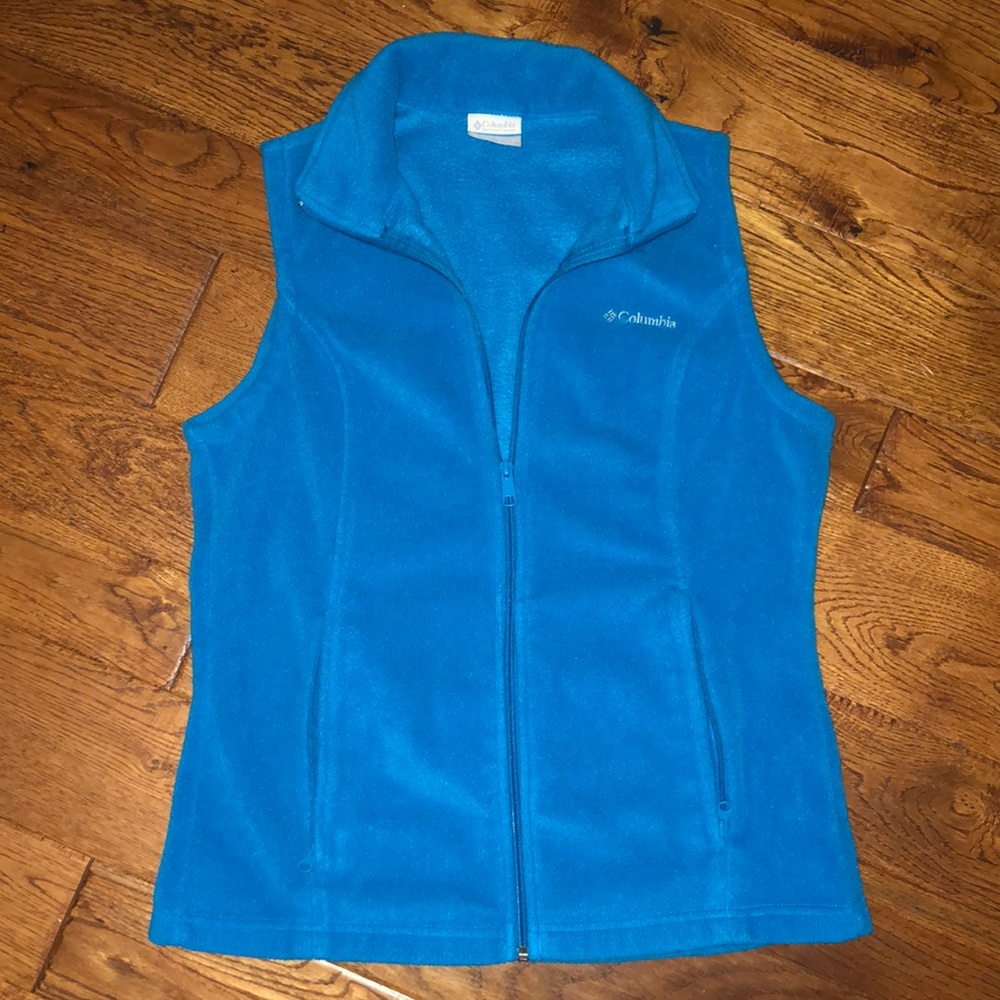 Columbia women’s blue fleece vest Small